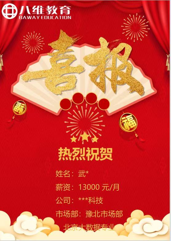 八维职业学校北京校区大数据专业3月就业喜报