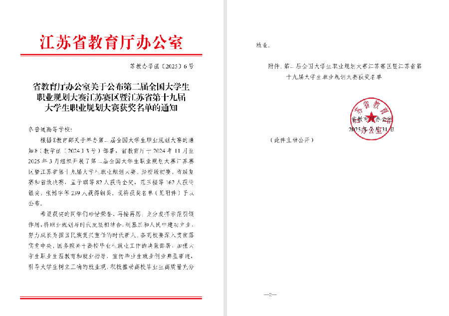 江苏宿迁八维学校学子在第二届全国大学生职业规划大赛中斩获铜奖